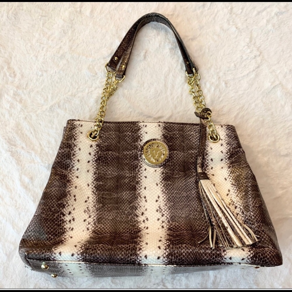 Brown and Cream Designer Tote Bag